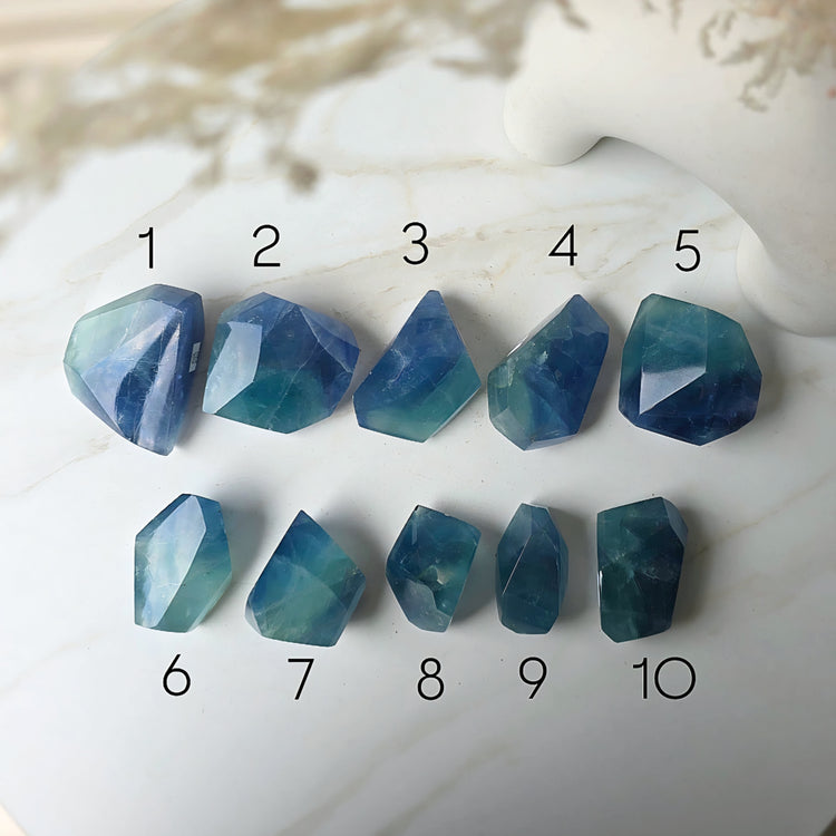 Rare Blue Fluorite Crystal Free-Form High Quality China