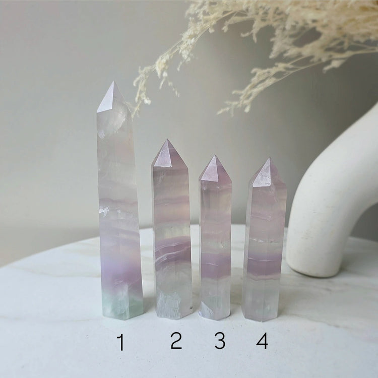 Rare Lavender Fluorite Crystal Yttrium Fluorite Tower Point High Quality Mexico