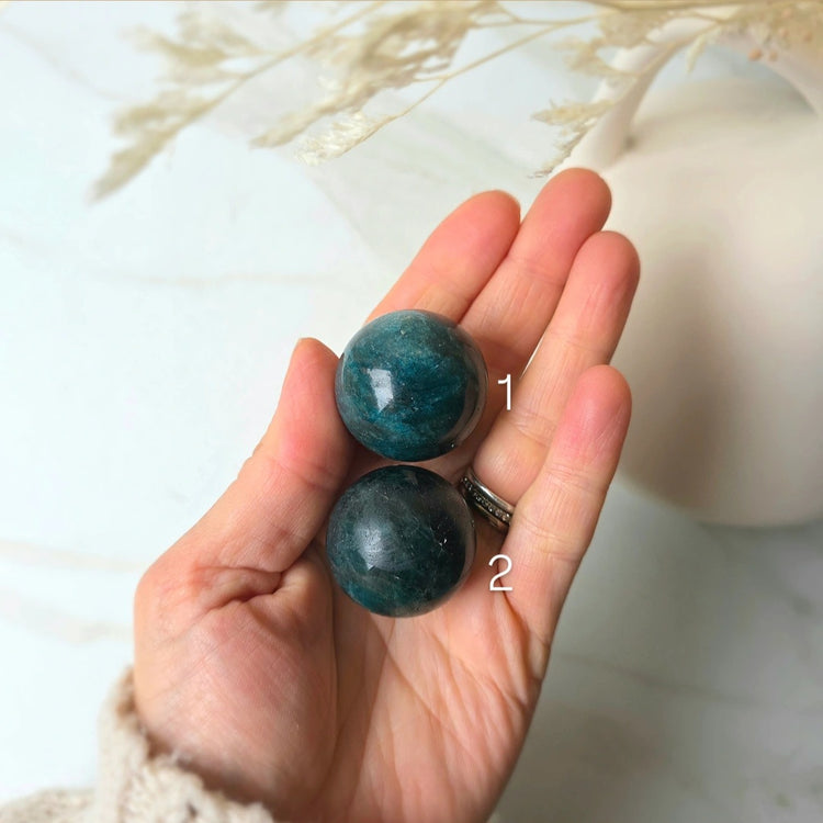Blue Apatite Crystal Sphere Small
