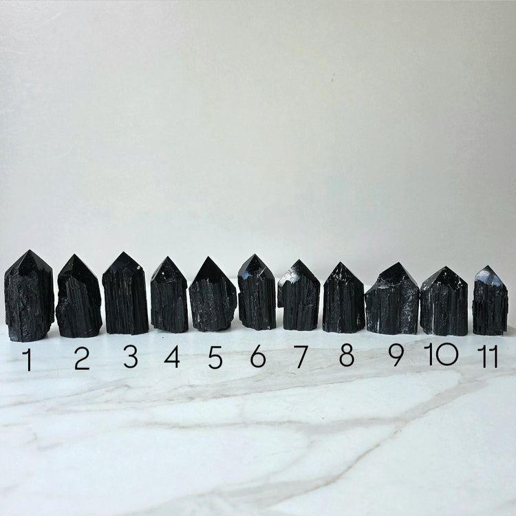 Black Tourmaline Crystal Rough Point Brazil High Quality
