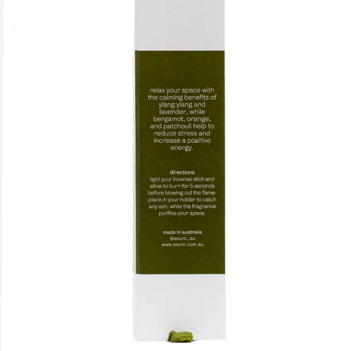 Exuro Label Exuro Insense 'RELAX' Australian Made Essential Oil Incense – Crystals ...