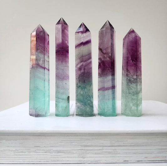 Rainbow Fluorite Crystal Tower AAA