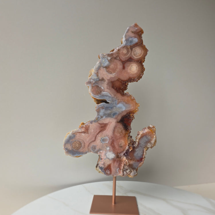 Pink Amethyst Crystal Slab on Stand Brazil High Quality 7