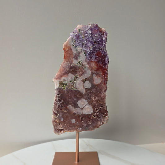 Pink Amethyst Crystal Slab on Stand Brazil High Quality 5