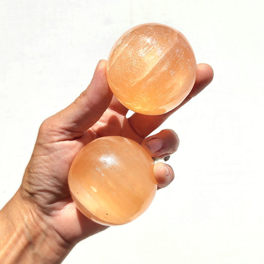 Peach Selenite Sphere - Crystalsandme