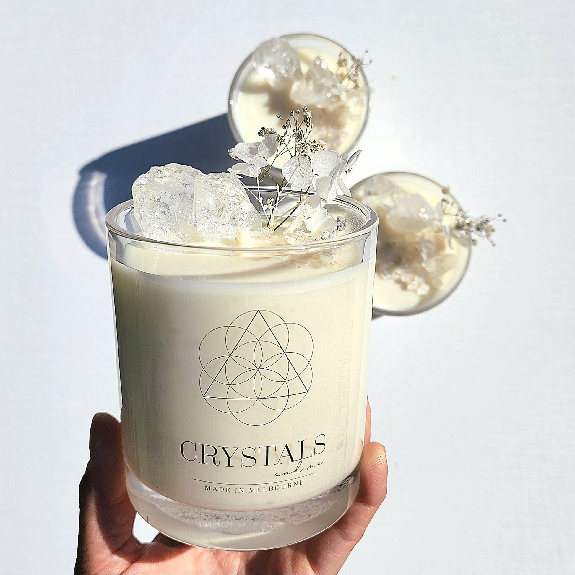 Clear Quartz Magic Crystal Candle 'Energised and Aligned'450g - Crystalsandme