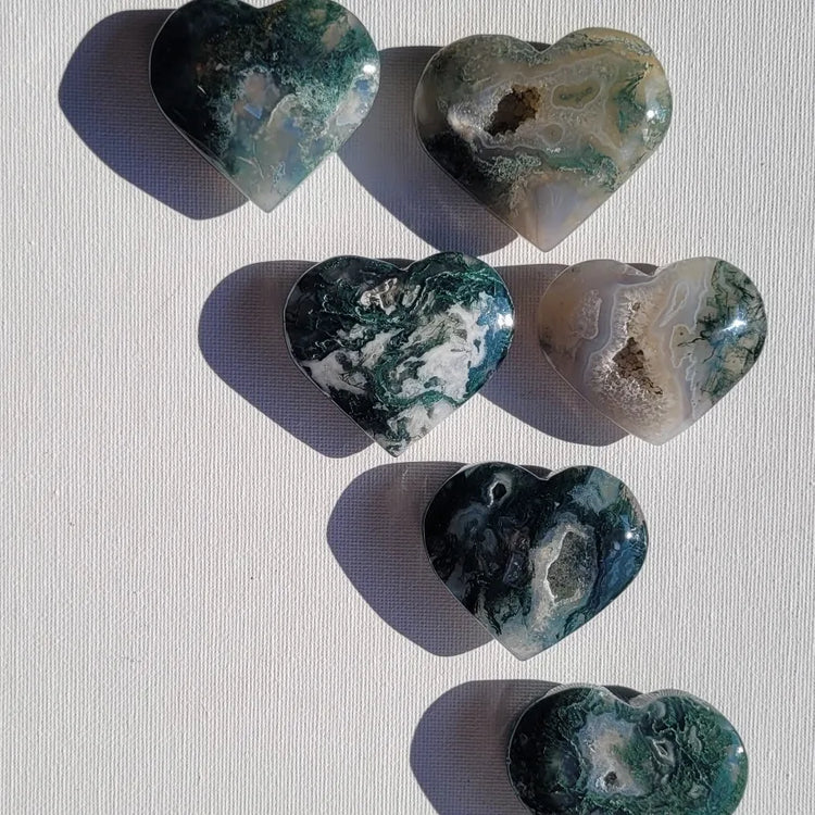 Moss Agate Heart - Crystalsandme