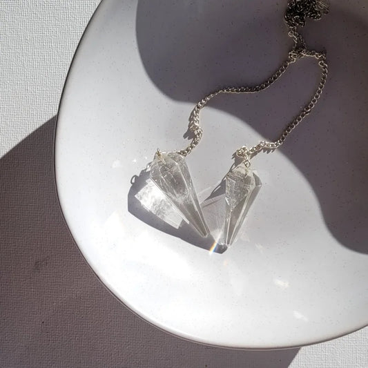 Clear Quartz Pendulum - Crystalsandme