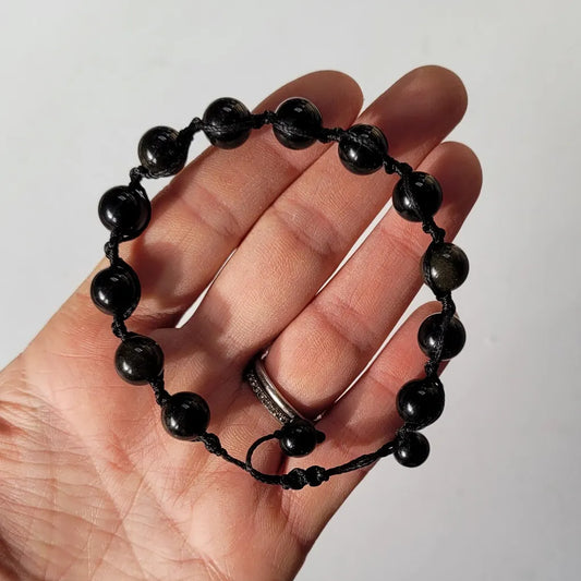 Black Obsidian Rope Bracelet - Crystalsandme